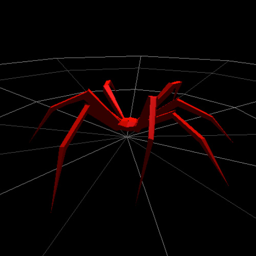 3D spider on web